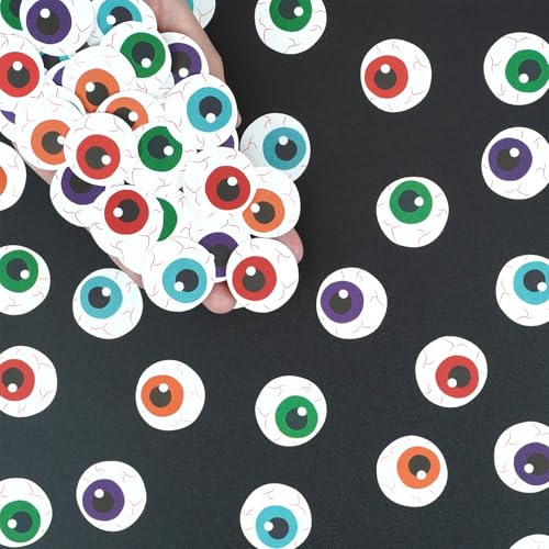 100 Stück Halloween Augäpfel Papier Konfetti, mehrfarbige blutgeschossene Monster-Augäpfel, unregelmäßiges planares Augen-Konfetti, doppelseitig, gruselige Tischstreuung für Halloween 100 Stück Halloween Augäpfel Papier Konfetti, mehrfarbige blutgeschossene Monster-Augäpfel, unregelmäßiges planares Augen-Konfetti, doppelseitig, gruselige Tischstreuung für Halloween von BEAUTY OF PARTY