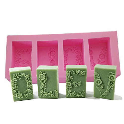 Beauty September DIY, rechteckig, 4 PCS Blumen Handgefertigte Seifenform, Silikon Form für Fondant, Schokolade Kuchen Form Dekorieren, Fondant Backen Werkzeug Beauty September DIY, rechteckig, 4 PCS Blumen Handgefertigte Seifenform, Silikon Form für Fondant, Schokolade Kuchen Form Dekorieren, Fondant Backen Werkzeug von BEAUTY'S CASTLE