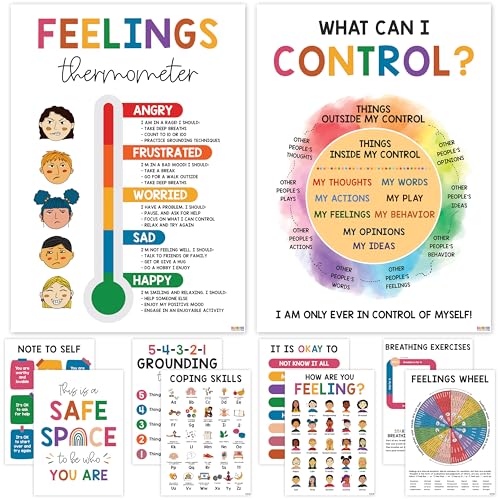 6 Stück Poster für geistige Gesundheit, Therapie, Bürodekoration, Gefühlsrad, Poster, inspirierende Wandkunst, Wachstums-Denkset für Klassenzimmer/Schulberater/Psychologe Dekor 6 Stück Poster für geistige Gesundheit, Therapie, Bürodekoration, Gefühlsrad, Poster, inspirierende Wandkunst, Wachstums-Denkset für Klassenzimmer/Schulberater/Psychologe Dekor von BEAWART