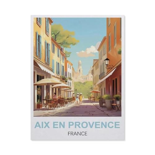 BEAYODKP DIY Malen nach Zahlen，Aix-en-Provence, Frankreich，diy malen nach zahlen erwachsene landsch Mit Pinsel und Acrylfarbe Erwachsenenfarbe nach Zahlen Kits Kunst（50x60cm） 19.6x23.6 Zoll-EM37 von BEAYODKP
