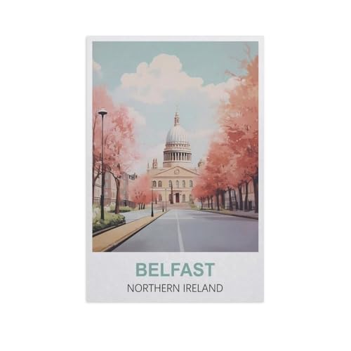 BEAYODKP DIY Malen nach Zahlen，Belfast, Nordirland，diy malen nach zahlen erwachsene landsch Mit Pinsel und Acrylfarbe Erwachsenenfarbe nach Zahlen Kits Kunst（50x60cm） 19.6x23.6 Zoll-FX18 von BEAYODKP