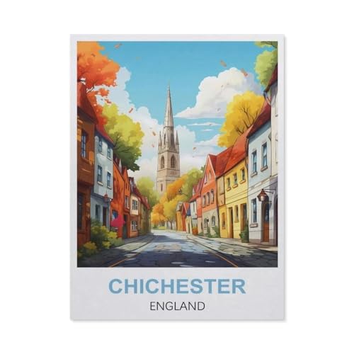 BEAYODKP DIY Malen nach Zahlen，Chichester, England，diy malen nach zahlen erwachsene landsch Mit Pinsel und Acrylfarbe Erwachsenenfarbe nach Zahlen Kits Kunst（50x60cm） 19.6x23.6 Zoll-EN57 von BEAYODKP