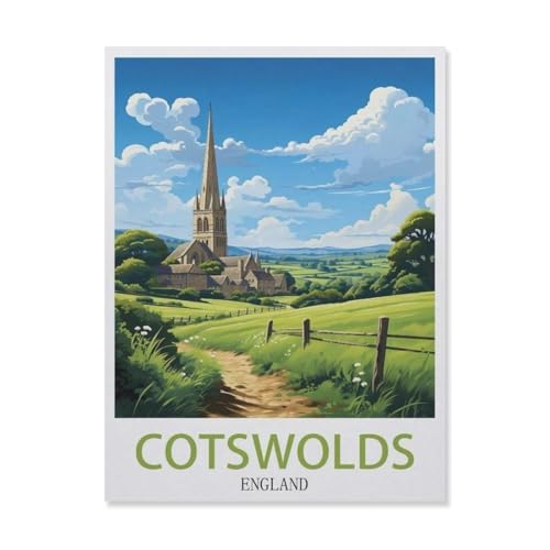 BEAYODKP DIY Malen nach Zahlen，Cotswolds, England, Baum，diy malen nach zahlen erwachsene landsch Mit Pinsel und Acrylfarbe Erwachsenenfarbe nach Zahlen Kits Kunst（50x60cm） 19.6x23.6 Zoll-DU77 von BEAYODKP