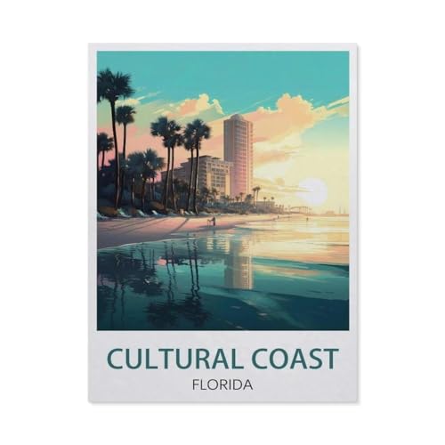 BEAYODKP DIY Malen nach Zahlen，Cultural Coast Floride，diy malen nach zahlen erwachsene landsch Mit Pinsel und Acrylfarbe Erwachsenenfarbe nach Zahlen Kits Kunst（30x40cm） 11.8x15.7 Zoll-EX98 von BEAYODKP