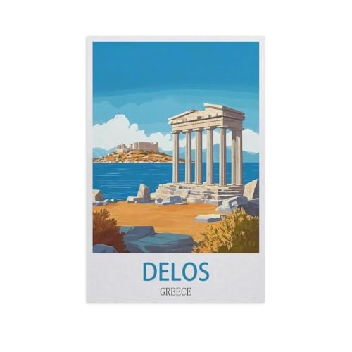 BEAYODKP DIY Malen nach Zahlen，Delos, Griechenland，diy malen nach zahlen erwachsene landsch Mit Pinsel und Acrylfarbe Erwachsenenfarbe nach Zahlen Kits Kunst（30x40cm） 11.8x15.7 Zoll-FX38 von BEAYODKP