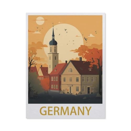 BEAYODKP DIY Malen nach Zahlen，Deutschland，diy malen nach zahlen erwachsene landsch Mit Pinsel und Acrylfarbe Erwachsenenfarbe nach Zahlen Kits Kunst（50x60cm） 19.6x23.6 Zoll-EO97 von BEAYODKP