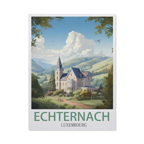 BEAYODKP DIY Malen nach Zahlen，Echternach, Luxemburg，diy malen nach zahlen erwachsene landsch Mit Pinsel und Acrylfarbe Erwachsenenfarbe nach Zahlen Kits Kunst（50x60cm） 19.6x23.6 pouces-DJ77 von BEAYODKP