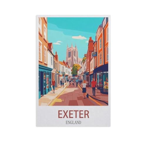 BEAYODKP DIY Malen nach Zahlen，Exeter, England，diy malen nach zahlen erwachsene landsch Mit Pinsel und Acrylfarbe Erwachsenenfarbe nach Zahlen Kits Kunst（30x40cm） 11.8x15.7 Zoll-FX58 von BEAYODKP