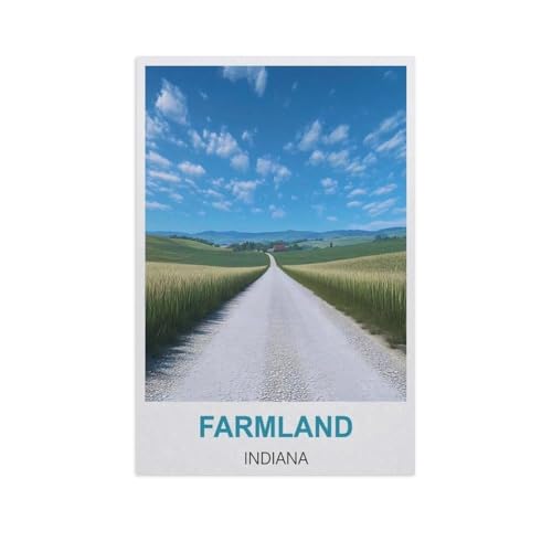 BEAYODKP DIY Malen nach Zahlen，Farmland, Indiana，diy malen nach zahlen erwachsene landsch Mit Pinsel und Acrylfarbe Erwachsenenfarbe nach Zahlen Kits Kunst（30x40cm） 11.8x15.7 Zoll-GH58 von BEAYODKP