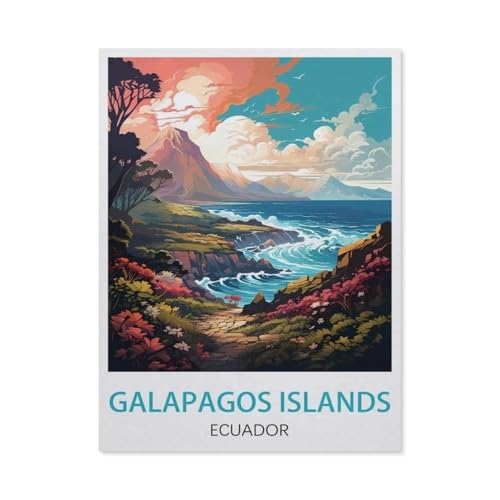 BEAYODKP DIY Malen nach Zahlen，Galápagos-Inseln，diy malen nach zahlen erwachsene landsch Mit Pinsel und Acrylfarbe Erwachsenenfarbe nach Zahlen Kits Kunst（40x50cm） 15.7x19.6 Zoll-EV58 von BEAYODKP