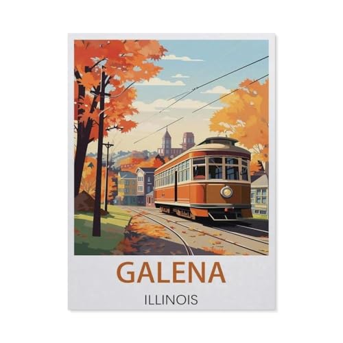 BEAYODKP DIY Malen nach Zahlen，Galena Illinois，diy malen nach zahlen erwachsene landsch Mit Pinsel und Acrylfarbe Erwachsenenfarbe nach Zahlen Kits Kunst（50x60cm） 19.6x23.6 Zoll-EY18 von BEAYODKP