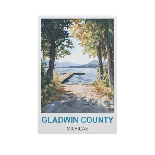 BEAYODKP DIY Malen nach Zahlen，Gladwin County, Michigan，diy malen nach zahlen erwachsene landsch Mit Pinsel und Acrylfarbe Erwachsenenfarbe nach Zahlen Kits Kunst（40x50cm） 15.7x19.6 Zoll-GH18 von BEAYODKP