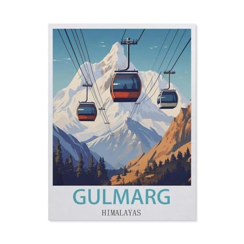 BEAYODKP DIY Malen nach Zahlen，Gulmarg, Himalaya，diy malen nach zahlen erwachsene landsch Mit Pinsel und Acrylfarbe Erwachsenenfarbe nach Zahlen Kits Kunst（50x60cm） 19.6x23.6 pouces-DJ17 von BEAYODKP