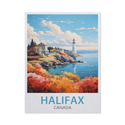 BEAYODKP DIY Malen nach Zahlen，Halifax Kanada，diy malen nach zahlen erwachsene landsch Mit Pinsel und Acrylfarbe Erwachsenenfarbe nach Zahlen Kits Kunst（30x40cm） 11.8x15.7 Zoll-EU58 von BEAYODKP