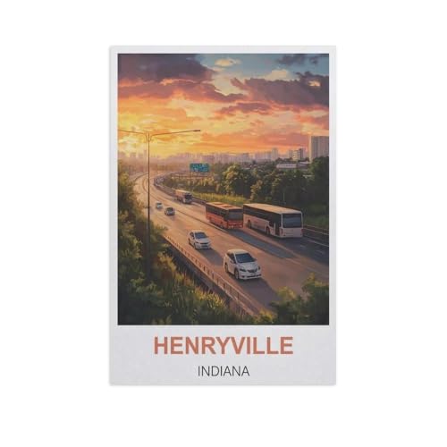 BEAYODKP DIY Malen nach Zahlen，Henryville, Indiana，diy malen nach zahlen erwachsene landsch Mit Pinsel und Acrylfarbe Erwachsenenfarbe nach Zahlen Kits Kunst（40x50cm） 15.7x19.6 Zoll-GH78 von BEAYODKP
