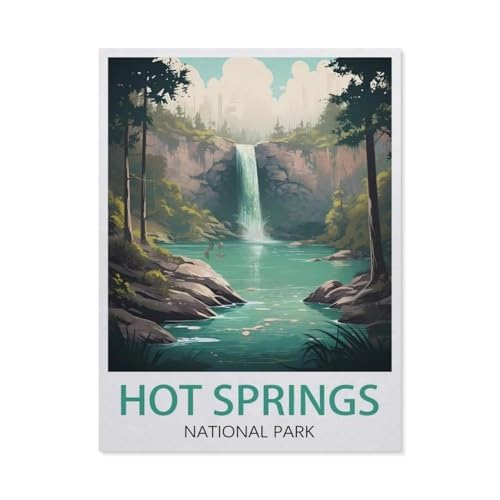 BEAYODKP DIY Malen nach Zahlen，Hot Springs National Park，diy malen nach zahlen erwachsene landsch Mit Pinsel und Acrylfarbe Erwachsenenfarbe nach Zahlen Kits Kunst（40x50cm） 15.7x19.6 Zoll-EV98 von BEAYODKP