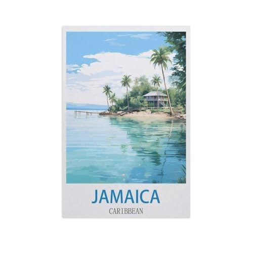 BEAYODKP DIY Malen nach Zahlen，Jamaika, Karibik，diy malen nach zahlen erwachsene landsch Mit Pinsel und Acrylfarbe Erwachsenenfarbe nach Zahlen Kits Kunst（20x30cm） 7,8x11,8 Zoll-GE58 von BEAYODKP