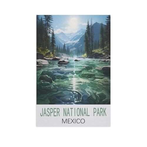 BEAYODKP DIY Malen nach Zahlen，Jasper Nationalpark Mexiko，diy malen nach zahlen erwachsene landsch Mit Pinsel und Acrylfarbe Erwachsenenfarbe nach Zahlen Kits Kunst（30x40cm） 11.8x15.7 Zoll-FT98 von BEAYODKP