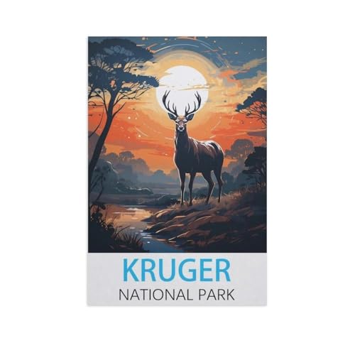 BEAYODKP DIY Malen nach Zahlen，Kruger Nationalpark，diy malen nach zahlen erwachsene landsch Mit Pinsel und Acrylfarbe Erwachsenenfarbe nach Zahlen Kits Kunst（20x30cm） 7,8x11,8 Zoll-FV18 von BEAYODKP