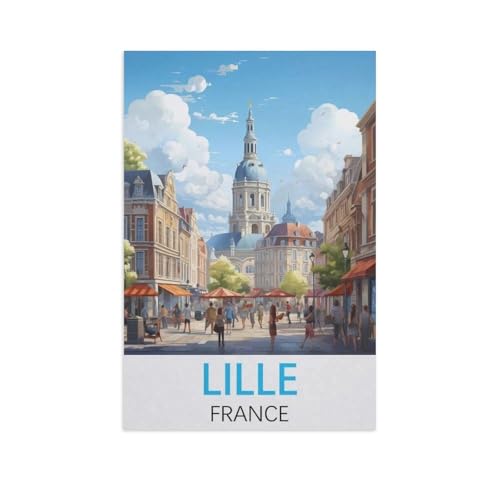 BEAYODKP DIY Malen nach Zahlen，Lille Frankreich，diy malen nach zahlen erwachsene landsch Mit Pinsel und Acrylfarbe Erwachsenenfarbe nach Zahlen Kits Kunst（40x50cm） 15.7x19.6 Zoll-FW38 von BEAYODKP