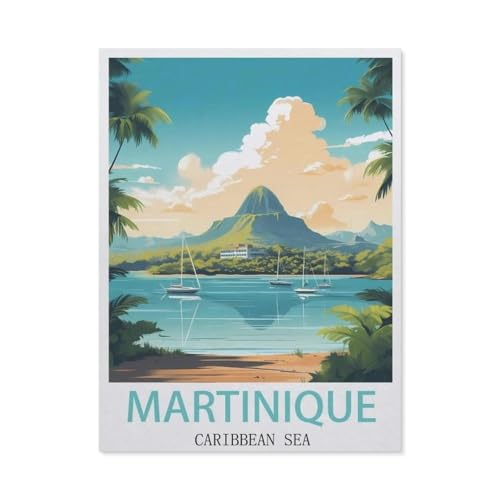 BEAYODKP DIY Malen nach Zahlen，Martinique Karibik，diy malen nach zahlen erwachsene landsch Mit Pinsel und Acrylfarbe Erwachsenenfarbe nach Zahlen Kits Kunst（50x60cm） 19.6x23.6 Zoll-EU98 von BEAYODKP