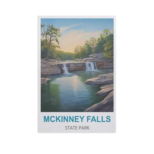 BEAYODKP DIY Malen nach Zahlen，McKinney Falls State Park，diy malen nach zahlen erwachsene landsch Mit Pinsel und Acrylfarbe Erwachsenenfarbe nach Zahlen Kits Kunst（30x40cm） 11.8x15.7 Zoll-GG18 von BEAYODKP