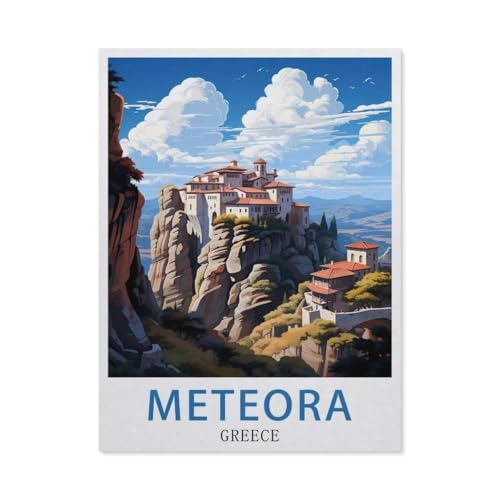 BEAYODKP DIY Malen nach Zahlen，Meteora Griechenland，diy malen nach zahlen erwachsene landsch Mit Pinsel und Acrylfarbe Erwachsenenfarbe nach Zahlen Kits Kunst（40x50cm） 15.7x19.6 Zoll-EV18 von BEAYODKP