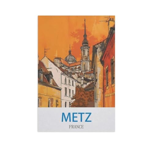 BEAYODKP DIY Malen nach Zahlen，Metz, Frankreich，diy malen nach zahlen erwachsene landsch Mit Pinsel und Acrylfarbe Erwachsenenfarbe nach Zahlen Kits Kunst（40x50cm） 15.7x19.6 Zoll-GD18 von BEAYODKP