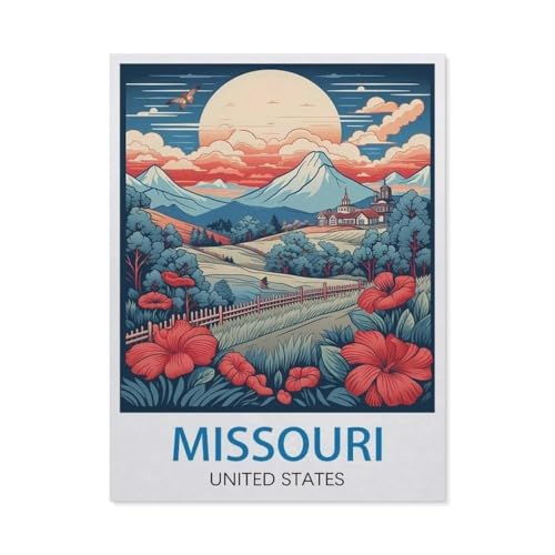 BEAYODKP DIY Malen nach Zahlen，Missouri，diy malen nach zahlen erwachsene landsch Mit Pinsel und Acrylfarbe Erwachsenenfarbe nach Zahlen Kits Kunst（40x50cm） 15.7x19.6 Zoll-EV78 von BEAYODKP