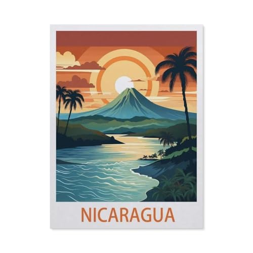 BEAYODKP DIY Malen nach Zahlen，Nicaragua，diy malen nach zahlen erwachsene landsch Mit Pinsel und Acrylfarbe Erwachsenenfarbe nach Zahlen Kits Kunst（30x40cm） 11.8x15.7 Zoll-EY98 von BEAYODKP