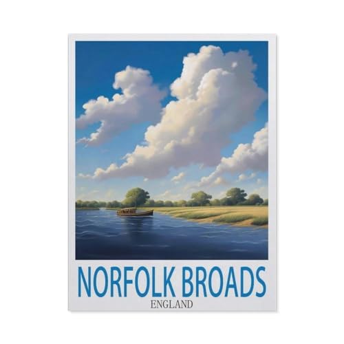 BEAYODKP DIY Malen nach Zahlen，Norfolk Broads, England,diy malen nach zahlen erwachsene landsch Mit Pinsel und Acrylfarbe Erwachsenenfarbe nach Zahlen Kits Kunst（40x50cm） 15.7x19.6 pouces-DB97 von BEAYODKP
