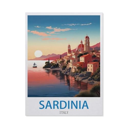 BEAYODKP DIY Malen nach Zahlen，Sardinien, Italien，diy malen nach zahlen erwachsene landsch Mit Pinsel und Acrylfarbe Erwachsenenfarbe nach Zahlen Kits Kunst（50x60cm） 19.6x23.6 Zoll-EK37 von BEAYODKP