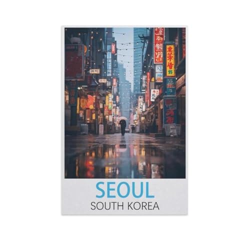 BEAYODKP DIY Malen nach Zahlen，Seoul Südkorea，diy malen nach zahlen erwachsene landsch Mit Pinsel und Acrylfarbe Erwachsenenfarbe nach Zahlen Kits Kunst（30x40cm） 11.8x15.7 Zoll-FT78 von BEAYODKP