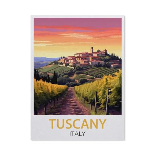 BEAYODKP DIY Malen nach Zahlen，Toskana Italien，diy malen nach zahlen erwachsene landsch Mit Pinsel und Acrylfarbe Erwachsenenfarbe nach Zahlen Kits Kunst（40x50cm） 15.7x19.6 Zoll-EU18 von BEAYODKP