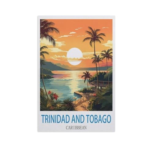 BEAYODKP DIY Malen nach Zahlen，Trinidad and Tobago, Karibik，diy malen nach zahlen erwachsene landsch Mit Pinsel und Acrylfarbe Erwachsenenfarbe nach Zahlen Kits Kunst（40x50cm） 15.7x19.6 Zoll-GE78 von BEAYODKP