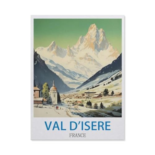 BEAYODKP DIY Malen nach Zahlen，Val d'Isère, Frankreich,diy malen nach zahlen erwachsene landsch Mit Pinsel und Acrylfarbe Erwachsenenfarbe nach Zahlen Kits Kunst（50x60cm） 19.6x23.6 pouces-DD77 von BEAYODKP