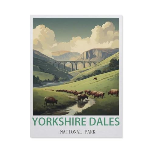 BEAYODKP DIY Malen nach Zahlen，Yorkshire Dales Nationalpark，diy malen nach zahlen erwachsene landsch Mit Pinsel und Acrylfarbe Erwachsenenfarbe nach Zahlen Kits Kunst（50x60cm） 19.6x23.6 pouces-DJ37 von BEAYODKP