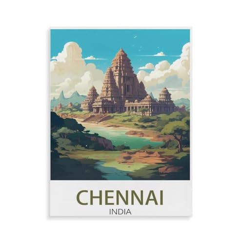 BEAYODKP DIY Malen nach Zahlen-Ölgemälde Geschenk für Erwachsene Kinder,Chennai Indien, Landschaft,Malen Nach Zahlen Kits Wohnzimmer Schlafzimmer Wanddekoration(50x60cm-N25 von BEAYODKP