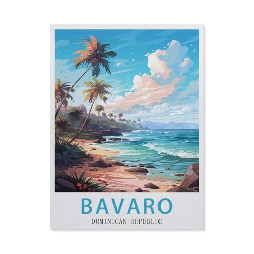 BEAYODKP Malen Nach Zahlen，Bavaro Dominikanische Republik，Malen Nach Zahlen Erwachsene Anfänger Kinder DIY Ölgemälde auf Leinwand Geschenk Malen Nach Zahlen Kits（40x50cm） 15.7x19.6 Zoll-EY96 von BEAYODKP