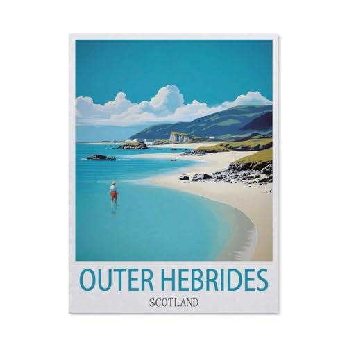 BEAYODKP Malen Nach Zahlen，Outer Hebrides, Schottland,Malen Nach Zahlen Erwachsene Anfänger Kinder DIY Ölgemälde auf Leinwand Geschenk Malen Nach Zahlen Kits（50x60cm） 19.6x23.6 pouces-DD15 von BEAYODKP