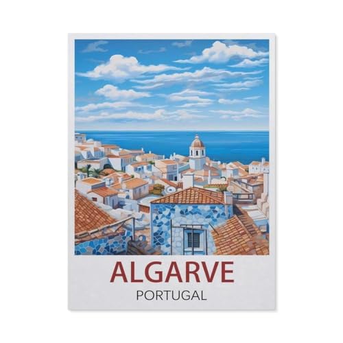 BEAYODKP Malen Nach Zahlen Erwachsene，Algarve Portugal，Malen Nach Zahlen Mit Pinseln und Acrylfarbe,DIY Set Basteln Erwachsene mit Pinseln und Acrylfarben für Home Decor（30x40cm） 11.8x15.7 Zoll-EW31 von BEAYODKP