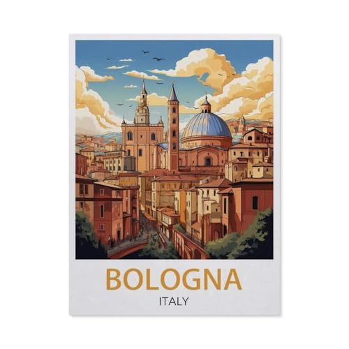 BEAYODKP Malen Nach Zahlen Erwachsene，Bologna Italien，Malen Nach Zahlen Mit Pinseln und Acrylfarbe,DIY Set Basteln Erwachsene mit Pinseln und Acrylfarben für Home Decor（30x40cm） 11.8x15.7 Zoll-EV71 von BEAYODKP
