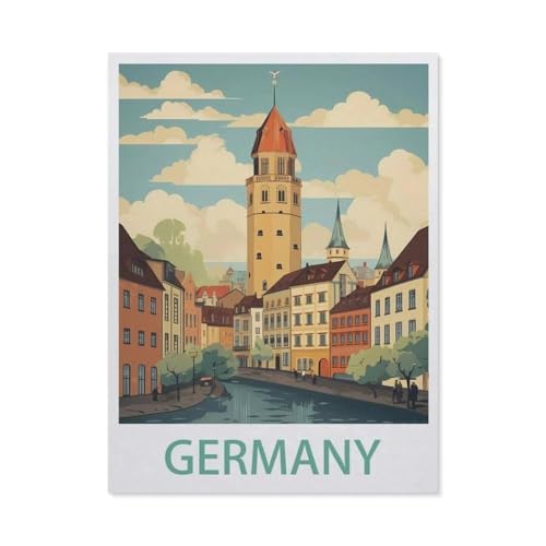 BEAYODKP Malen Nach Zahlen Erwachsene，Deutschland，Malen Nach Zahlen Mit Pinseln und Acrylfarbe,DIY Set Basteln Erwachsene mit Pinseln und Acrylfarben für Home Decor（50x60cm） 19.6x23.6 pouces-DJ90 von BEAYODKP