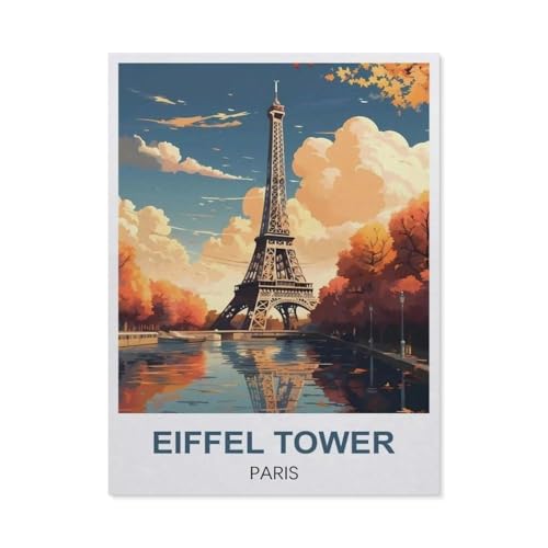 BEAYODKP Malen Nach Zahlen Erwachsene，Eiffelturm Paris，Malen Nach Zahlen Mit Pinseln und Acrylfarbe,DIY Set Basteln Erwachsene mit Pinseln und Acrylfarben für Home Decor（40x50cm） 15.7x19.6 Zoll-EV11 von BEAYODKP
