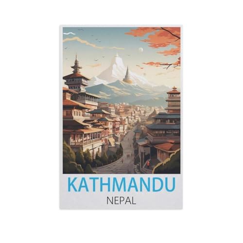 BEAYODKP Malen Nach Zahlen Erwachsene，Kathmandu Nepal，Malen Nach Zahlen Mit Pinseln und Acrylfarbe,DIY Set Basteln Erwachsene mit Pinseln und Acrylfarben für Home Decor（50x60cm） 19.6x23.6 Zoll-FW11 von BEAYODKP