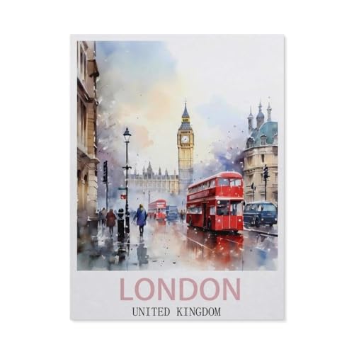 BEAYODKP Malen Nach Zahlen Erwachsene，London England，Malen Nach Zahlen Mit Pinseln und Acrylfarbe,DIY Set Basteln Erwachsene mit Pinseln und Acrylfarben für Home Decor（40x50cm） 15.7x19.6 Zoll-EU91 von BEAYODKP