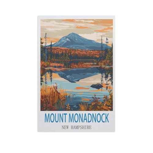 BEAYODKP Malen Nach Zahlen Erwachsene，Mount Monadnock, New Hampshire，Malen Nach Zahlen Mit Pinseln und Acrylfarbe,DIY Set Basteln Erwachsene mit Pinseln und Acrylfarben für Home Decor（40x50cm）-GD11 von BEAYODKP