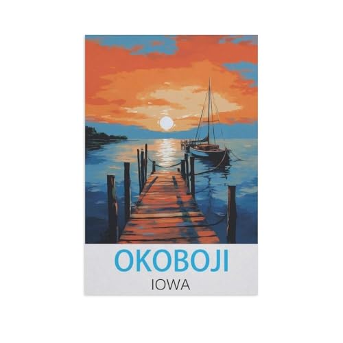 BEAYODKP Malen Nach Zahlen Erwachsene，Okoboji Iowa，Malen Nach Zahlen Mit Pinseln und Acrylfarbe,DIY Set Basteln Erwachsene mit Pinseln und Acrylfarben für Home Decor（40x50cm） 15.7x19.6 Zoll-FW71 von BEAYODKP