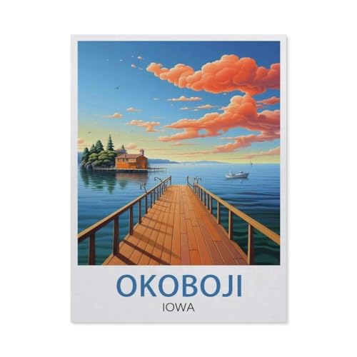 BEAYODKP Malen Nach Zahlen Erwachsene，Okoboji Iowa，Malen Nach Zahlen Mit Pinseln und Acrylfarbe,DIY Set Basteln Erwachsene mit Pinseln und Acrylfarben für Home Decor（50x60cm） 19.6x23.6 Zoll-EU71 von BEAYODKP
