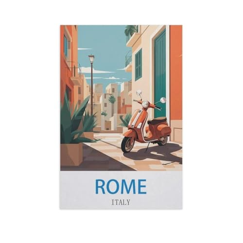 BEAYODKP Malen Nach Zahlen Erwachsene，Rom, Italien，Malen Nach Zahlen Mit Pinseln und Acrylfarbe,DIY Set Basteln Erwachsene mit Pinseln und Acrylfarben für Home Decor（20x30cm） 7,8x11,8 Zoll-GE11 von BEAYODKP